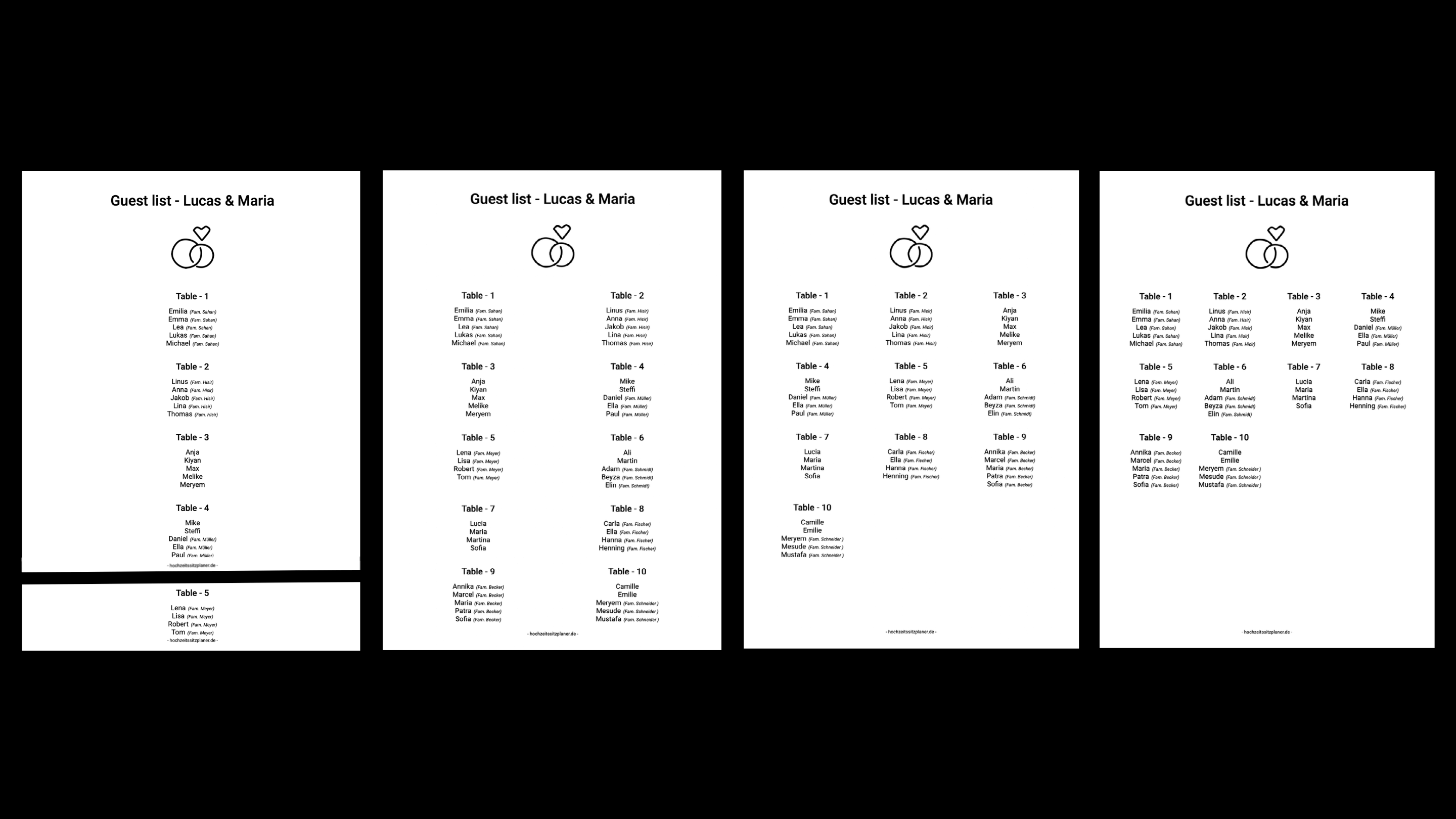 Hochzeitssitzplaner PDF Vorschau